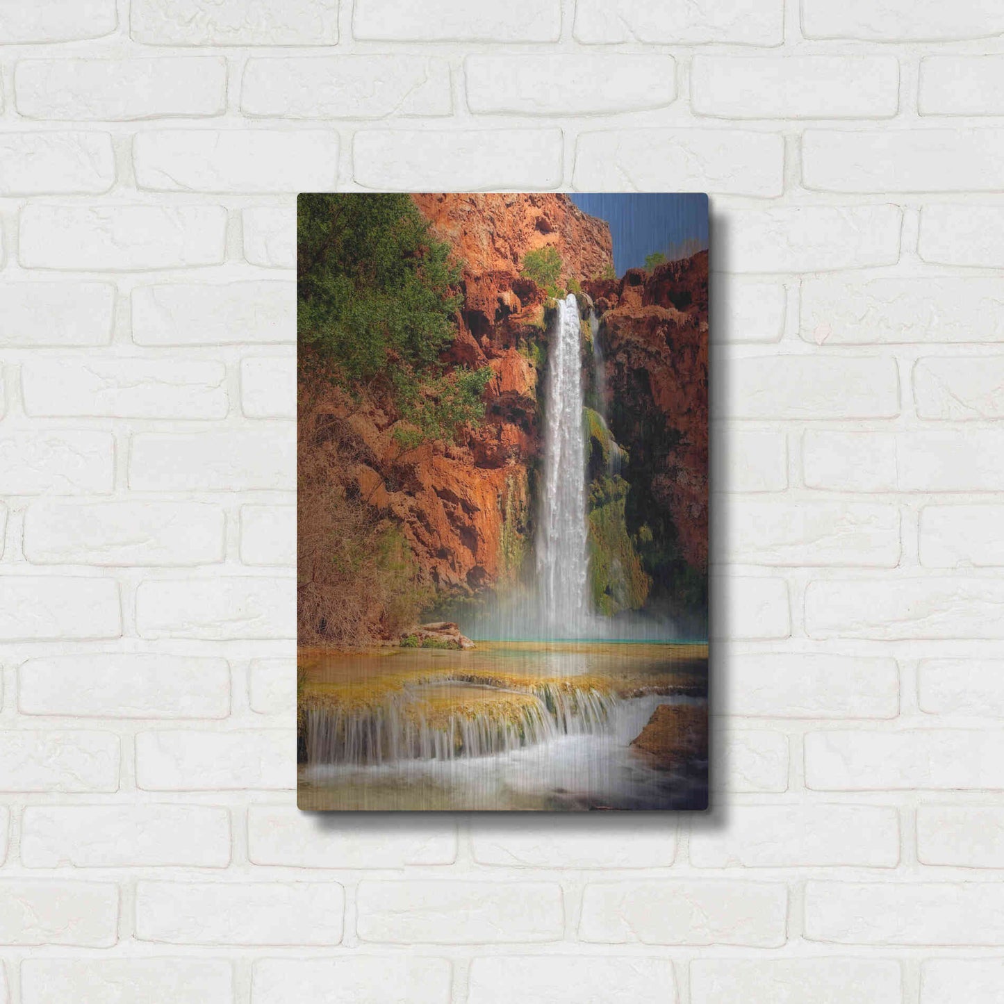 Luxe Metal Art 'Mooney Falls' by Mike Jones, Metal Wall Art,16x24