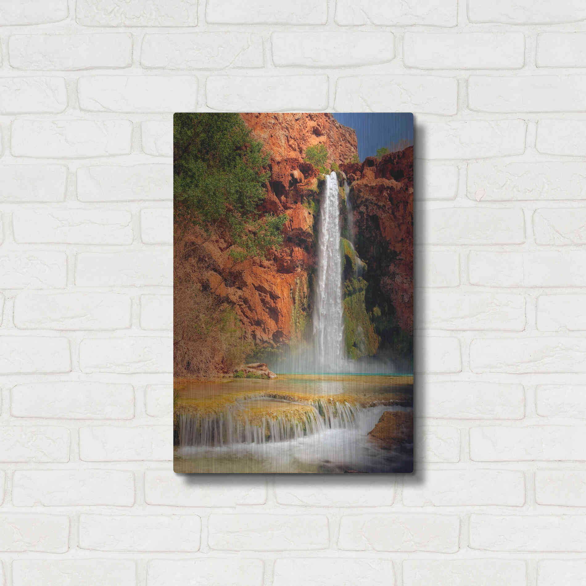 Luxe Metal Art 'Mooney Falls' by Mike Jones, Metal Wall Art,16x24