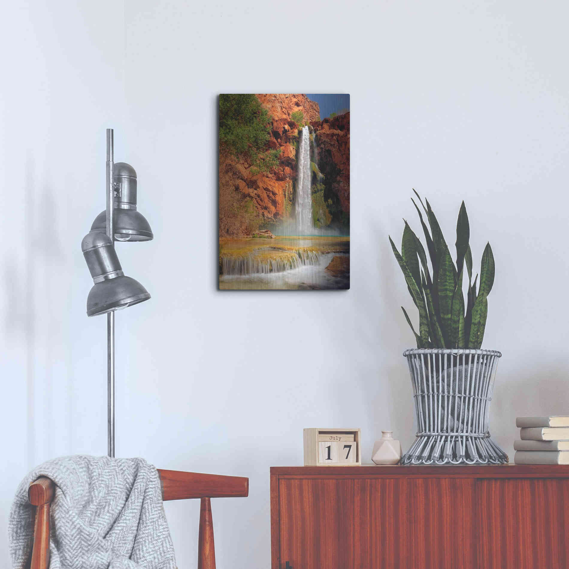 Luxe Metal Art 'Mooney Falls' by Mike Jones, Metal Wall Art,16x24