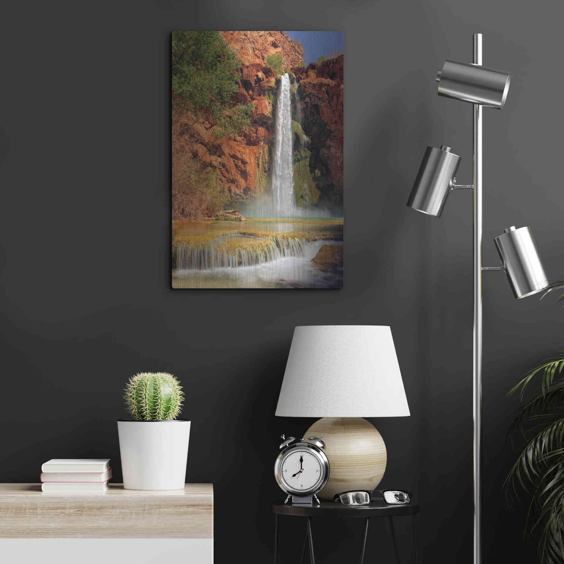 Luxe Metal Art 'Mooney Falls' by Mike Jones, Metal Wall Art,16x24