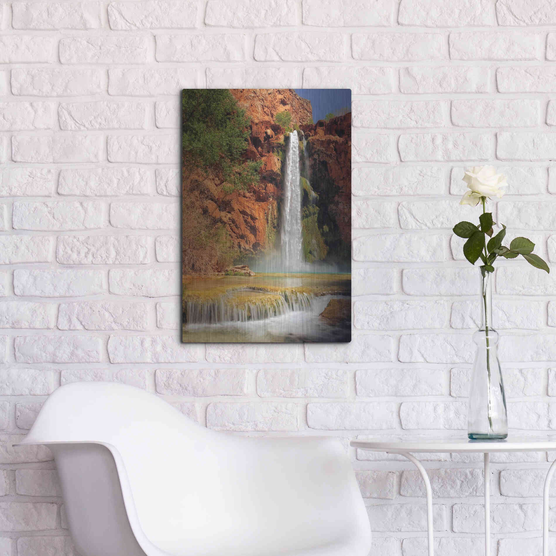 Luxe Metal Art 'Mooney Falls' by Mike Jones, Metal Wall Art,16x24