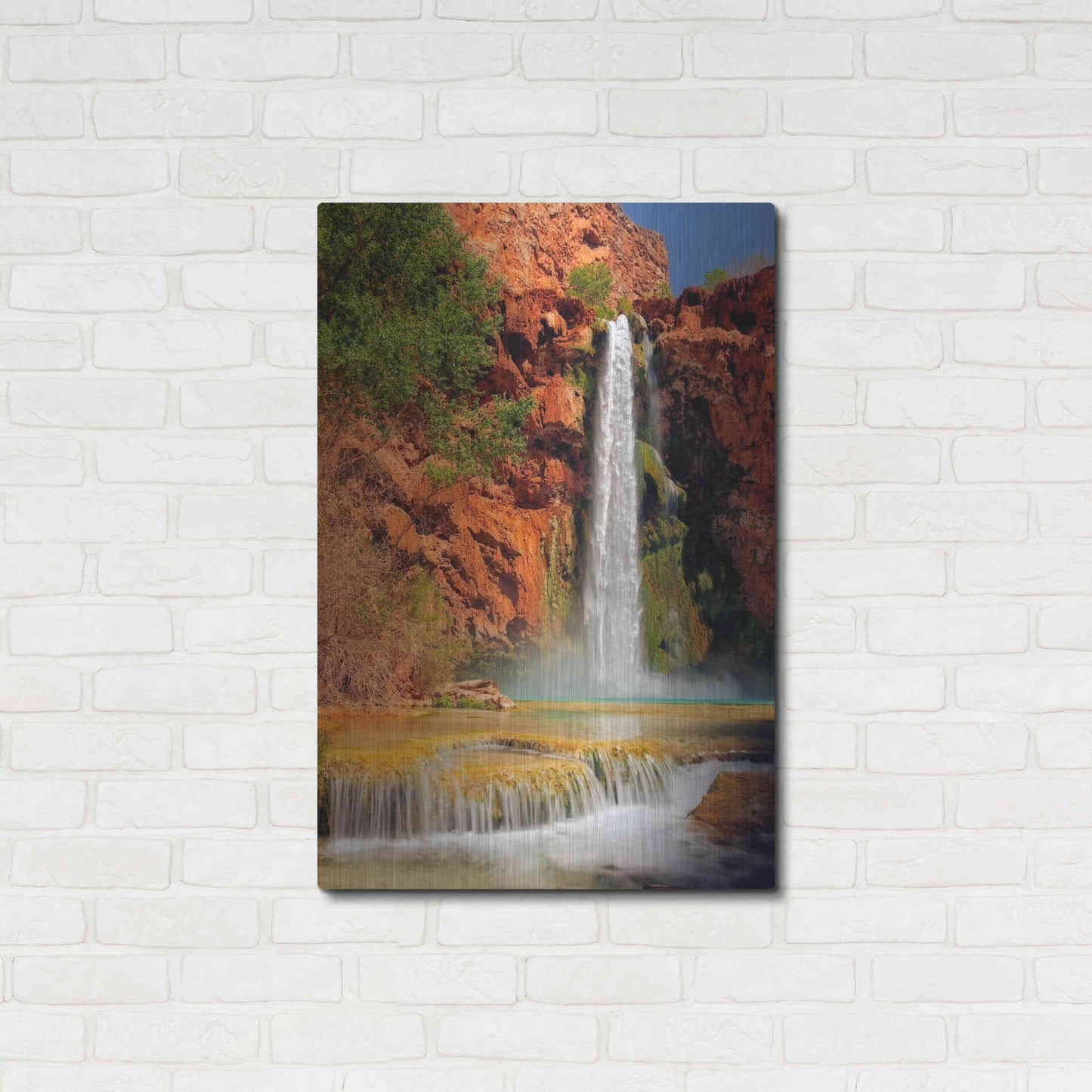 Luxe Metal Art 'Mooney Falls' by Mike Jones, Metal Wall Art,24x36