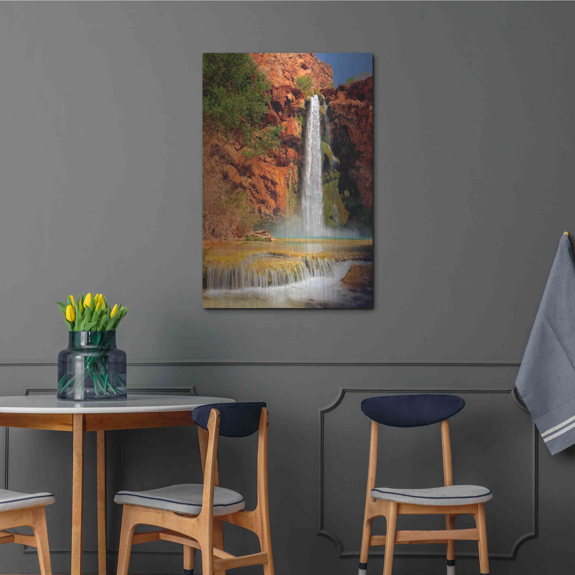 Luxe Metal Art 'Mooney Falls' by Mike Jones, Metal Wall Art,24x36