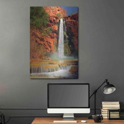 Luxe Metal Art 'Mooney Falls' by Mike Jones, Metal Wall Art,24x36