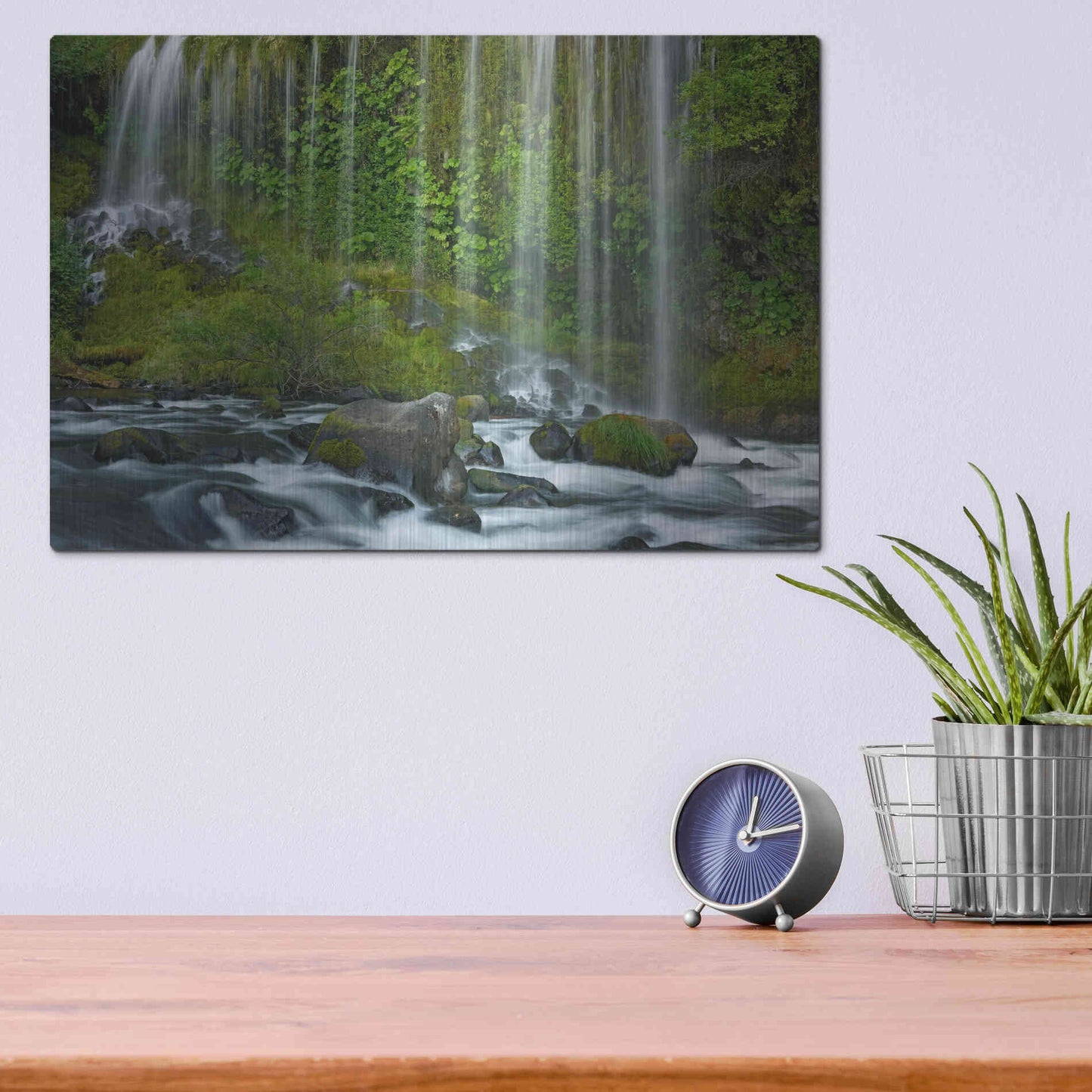 Luxe Metal Art 'Mossbrae Falls' by Mike Jones, Metal Wall Art,16x12