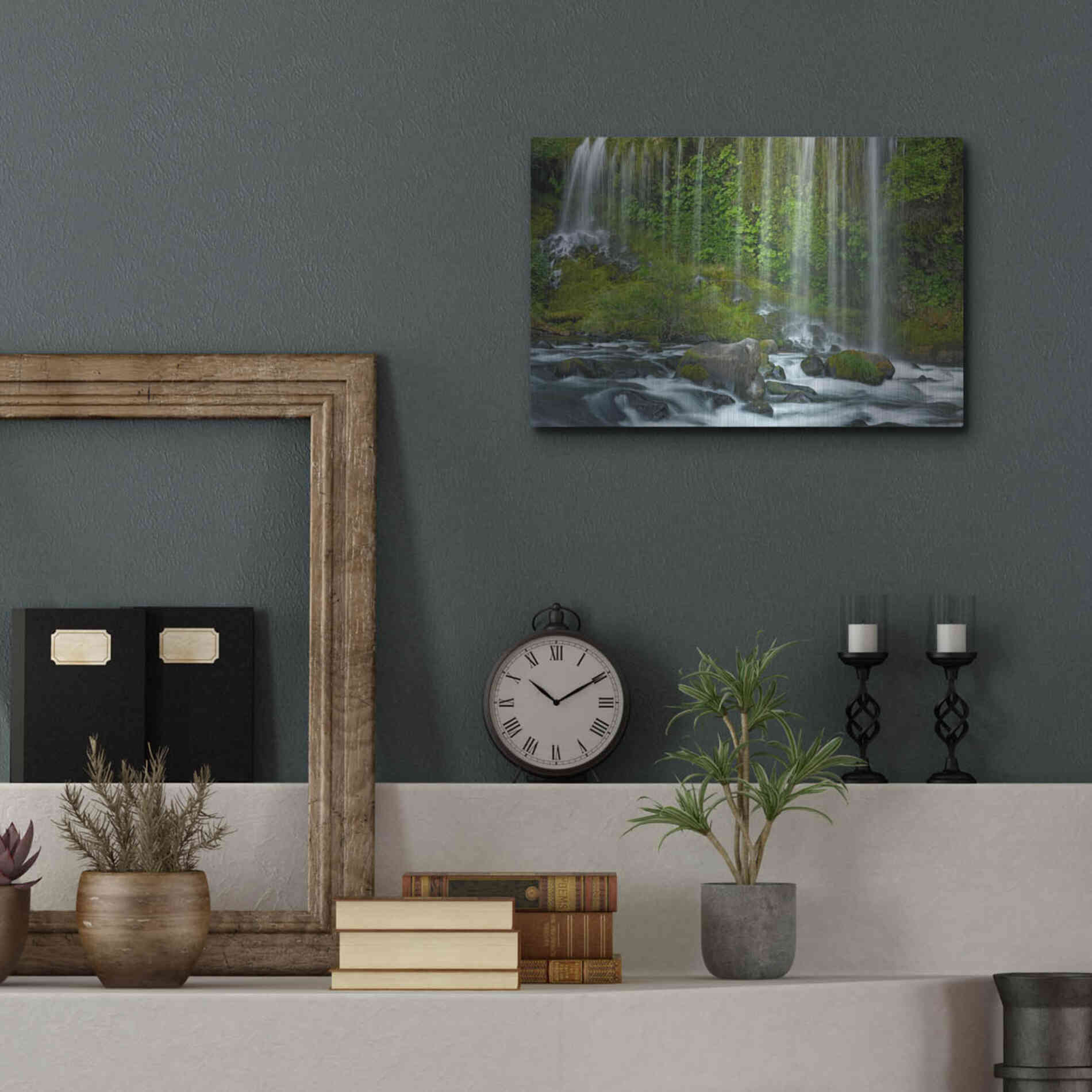 Luxe Metal Art 'Mossbrae Falls' by Mike Jones, Metal Wall Art,16x12