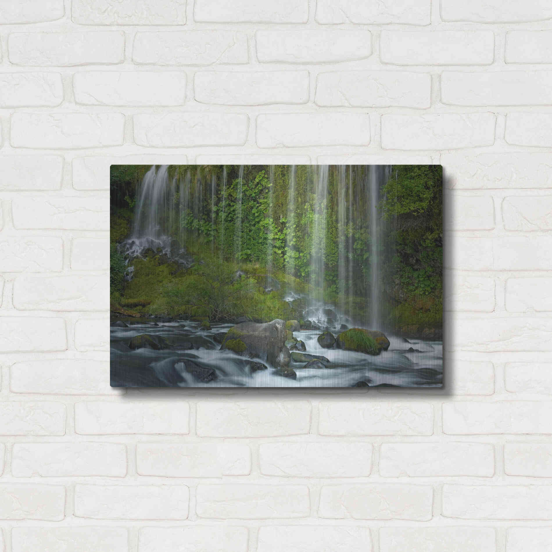 Luxe Metal Art 'Mossbrae Falls' by Mike Jones, Metal Wall Art,24x16