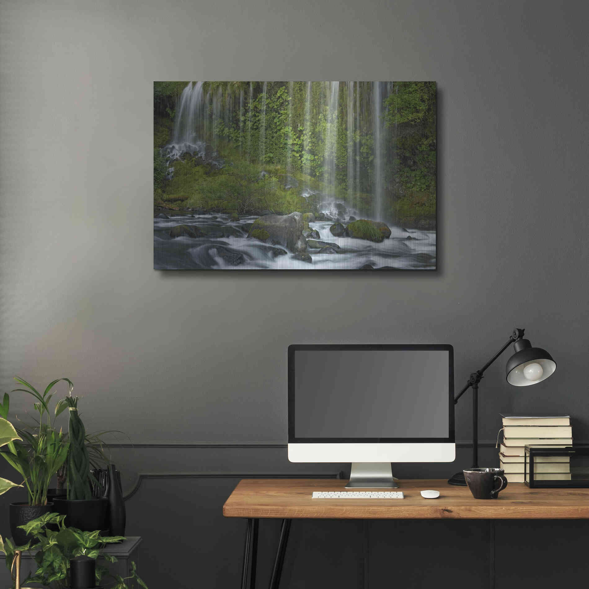 Luxe Metal Art 'Mossbrae Falls' by Mike Jones, Metal Wall Art,36x24