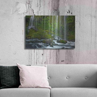 Luxe Metal Art 'Mossbrae Falls' by Mike Jones, Metal Wall Art,36x24