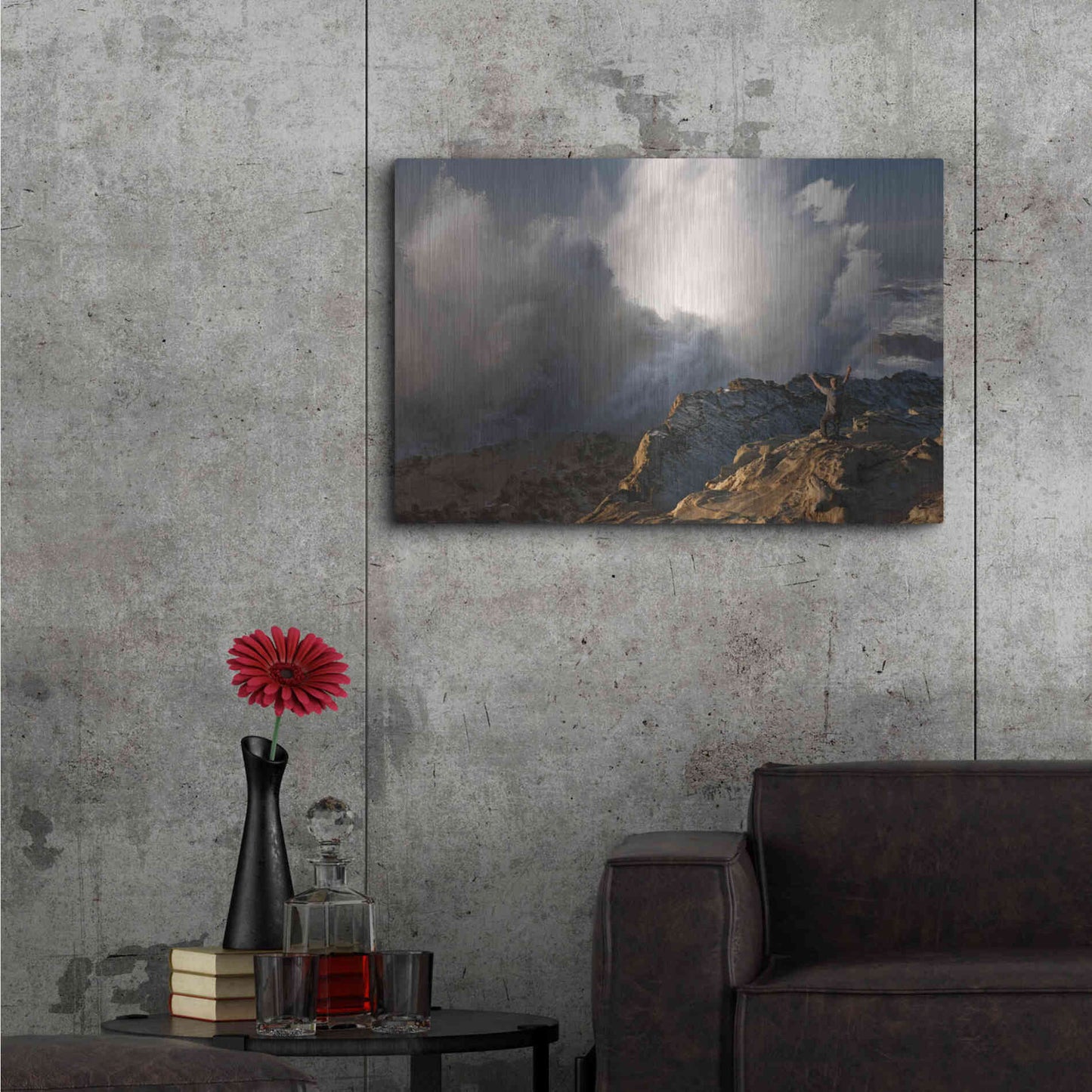 Luxe Metal Art 'Oregon Shore Acres Guy Huge Wave ' by Mike Jones, Metal Wall Art,36x24