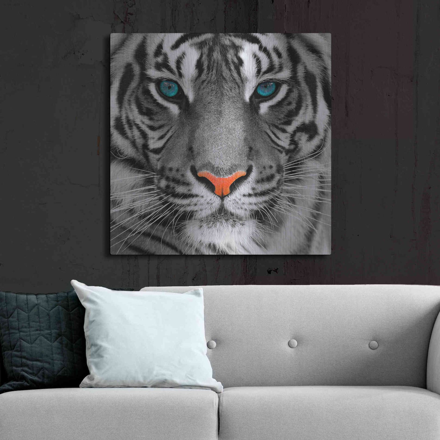 Luxe Metal Art 'Thrill of the Tiger' Metal Wall Art,36x36