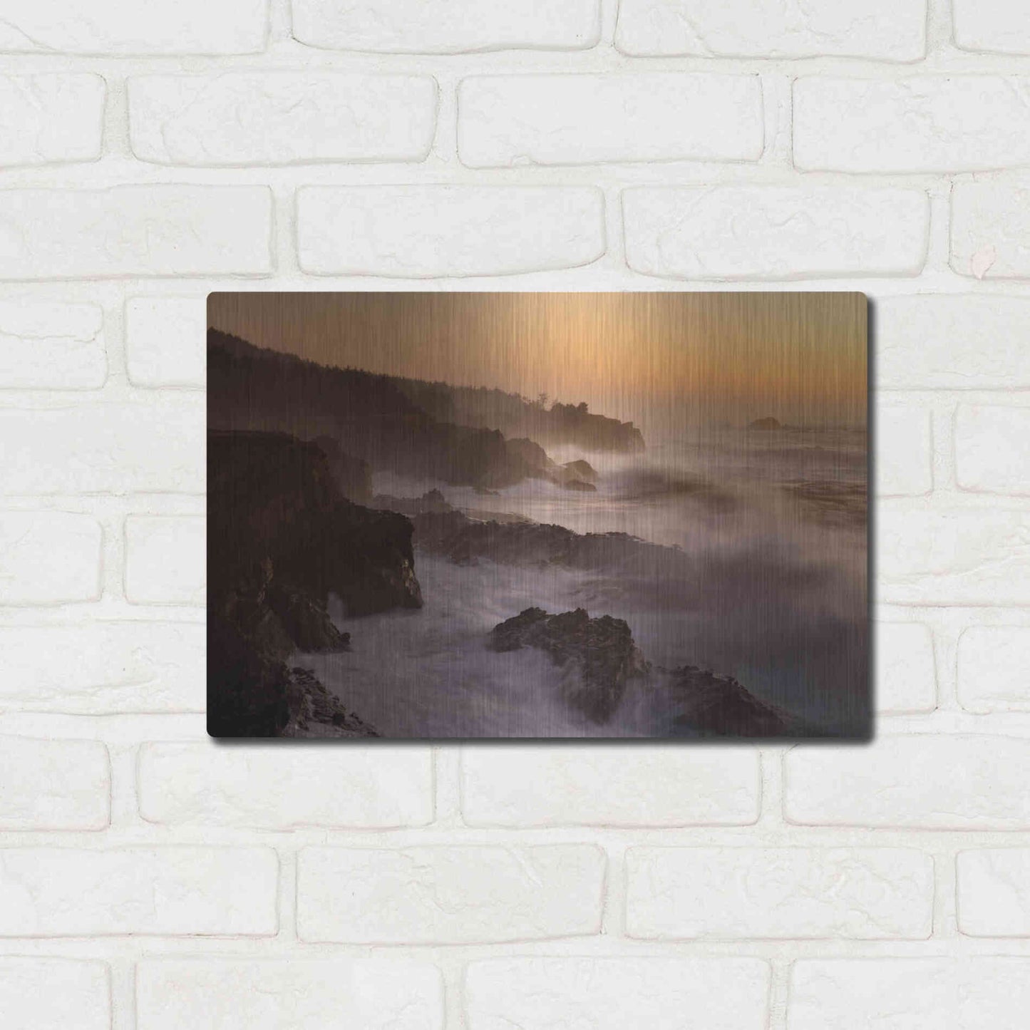 Luxe Metal Art 'Oregon Shore Acres SP Dusk' by Mike Jones, Metal Wall Art,16x12