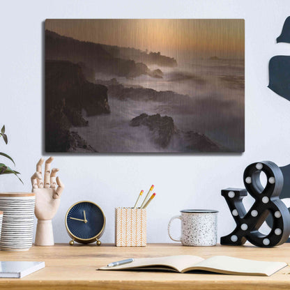 Luxe Metal Art 'Oregon Shore Acres SP Dusk' by Mike Jones, Metal Wall Art,16x12