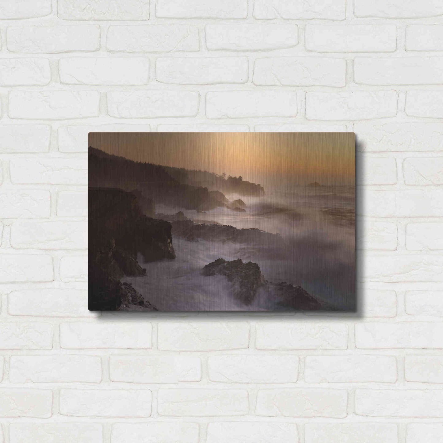 Luxe Metal Art 'Oregon Shore Acres SP Dusk' by Mike Jones, Metal Wall Art,24x16
