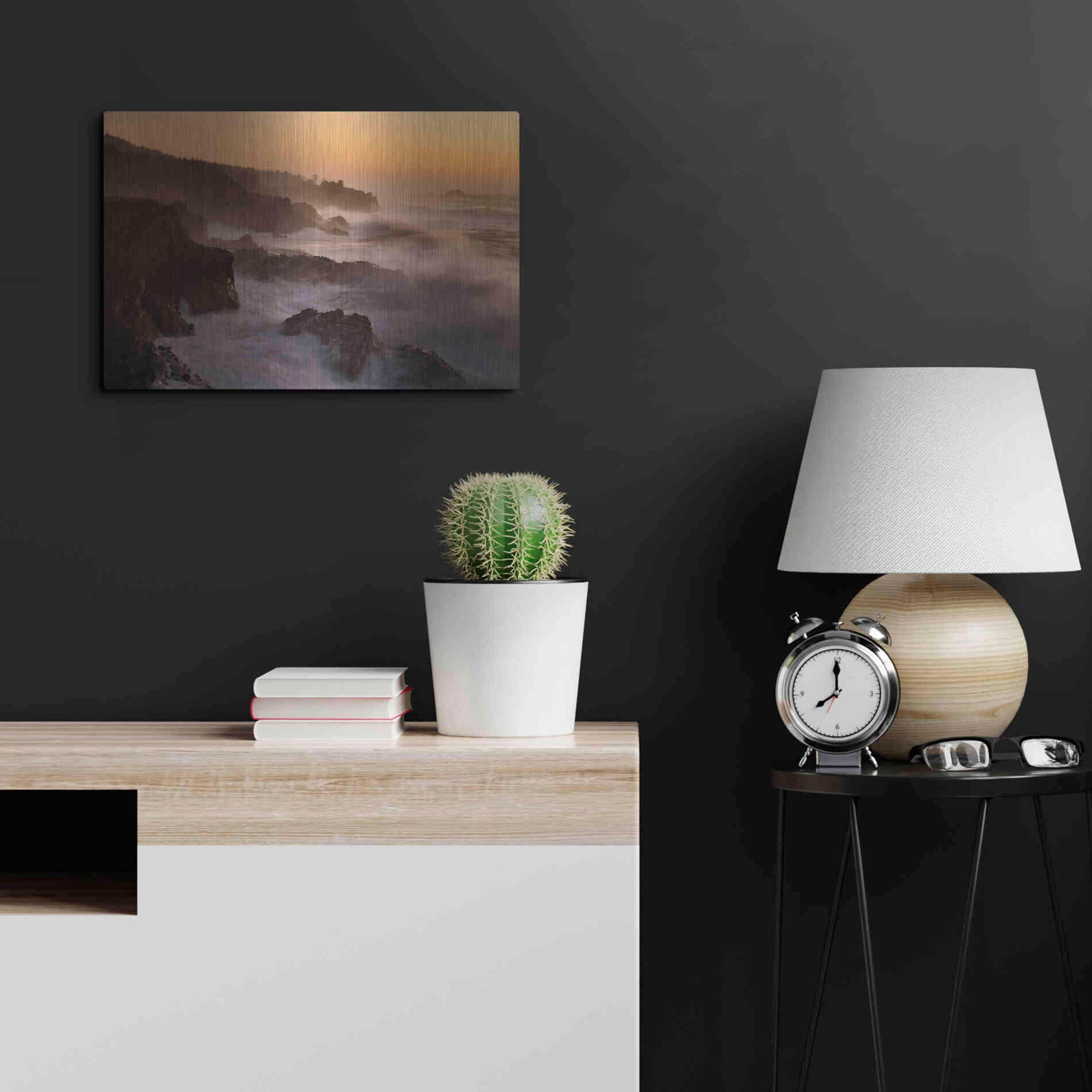 Luxe Metal Art 'Oregon Shore Acres SP Dusk' by Mike Jones, Metal Wall Art,24x16