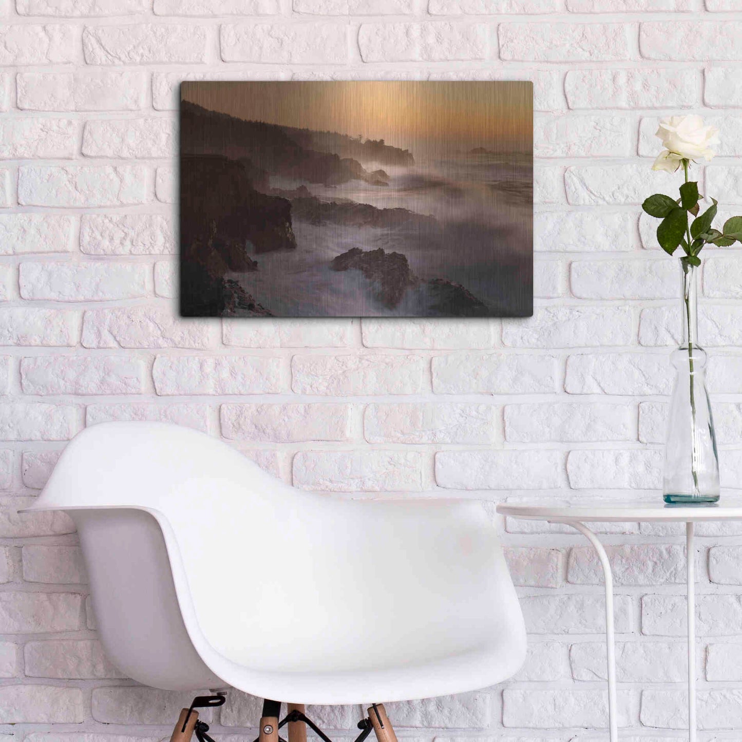 Luxe Metal Art 'Oregon Shore Acres SP Dusk' by Mike Jones, Metal Wall Art,24x16
