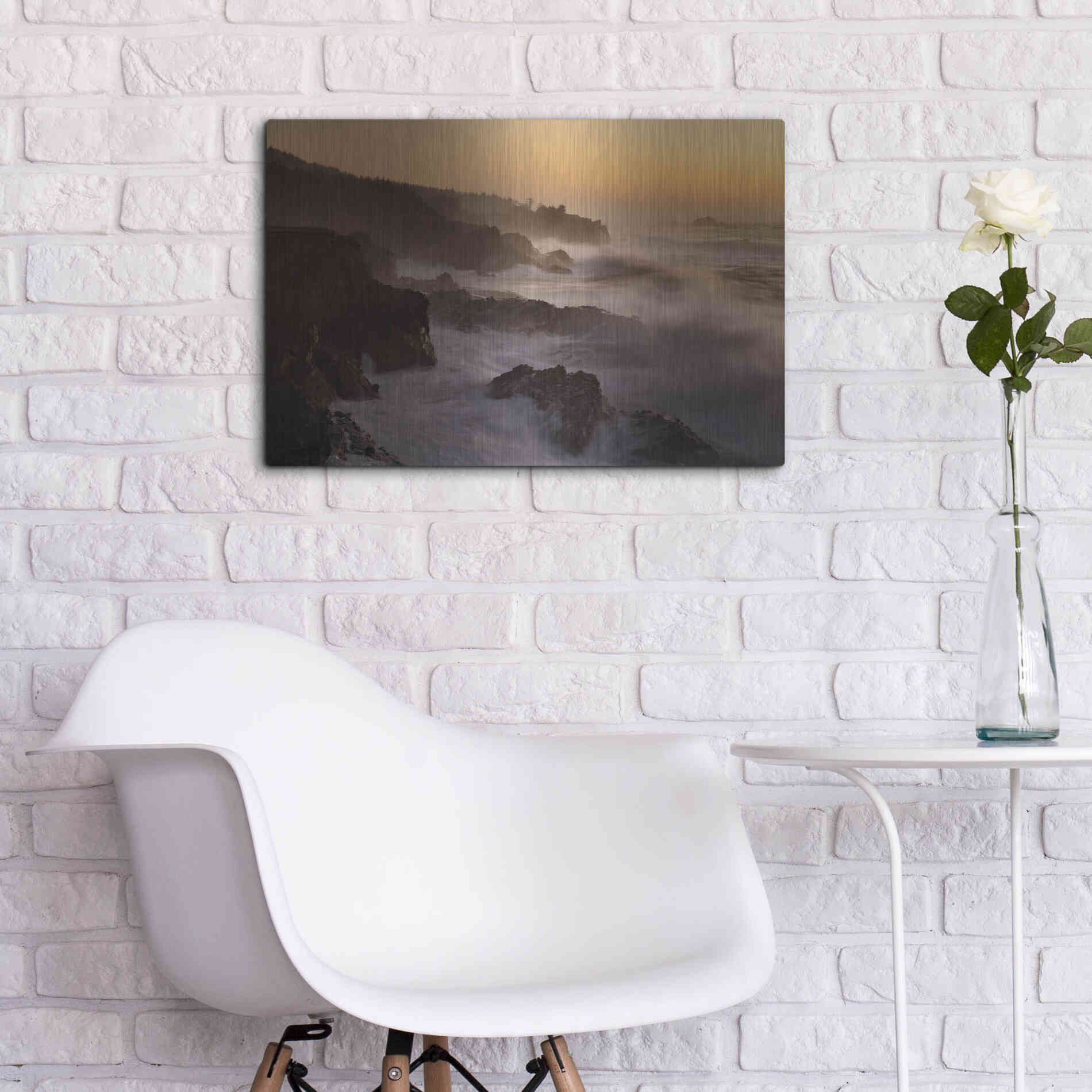 Luxe Metal Art 'Oregon Shore Acres SP Dusk' by Mike Jones, Metal Wall Art,24x16