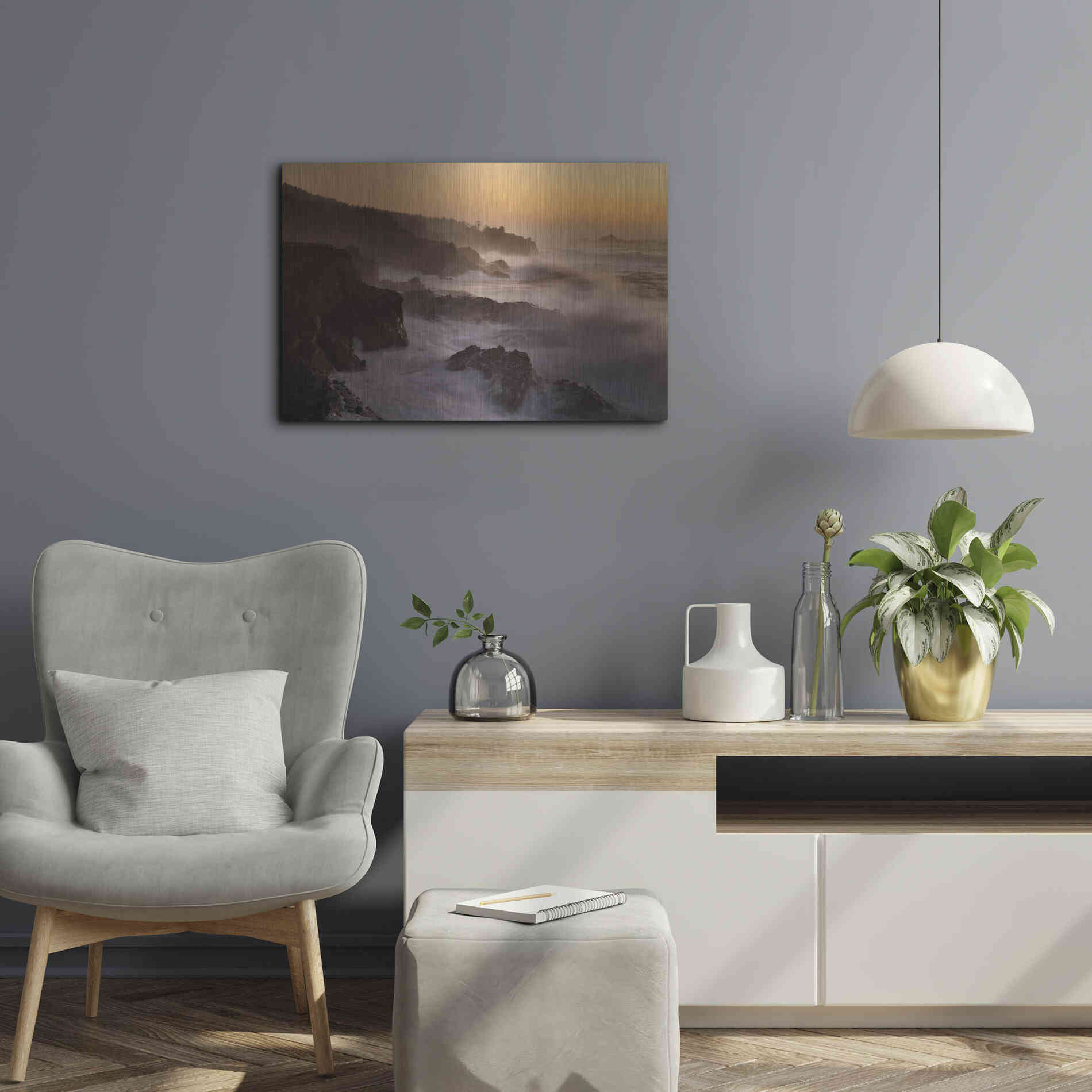 Luxe Metal Art 'Oregon Shore Acres SP Dusk' by Mike Jones, Metal Wall Art,24x16