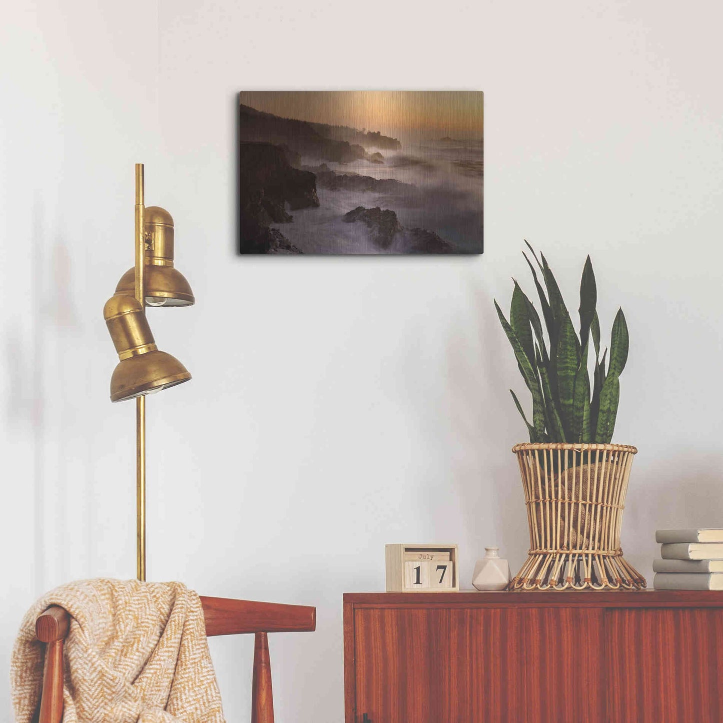 Luxe Metal Art 'Oregon Shore Acres SP Dusk' by Mike Jones, Metal Wall Art,24x16