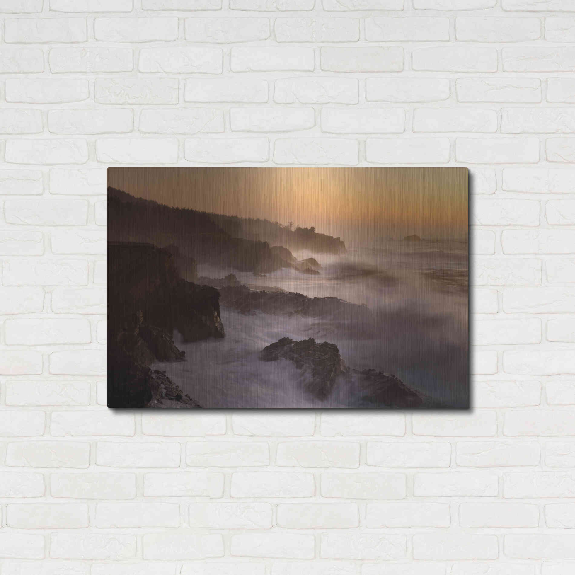 Luxe Metal Art 'Oregon Shore Acres SP Dusk' by Mike Jones, Metal Wall Art,36x24