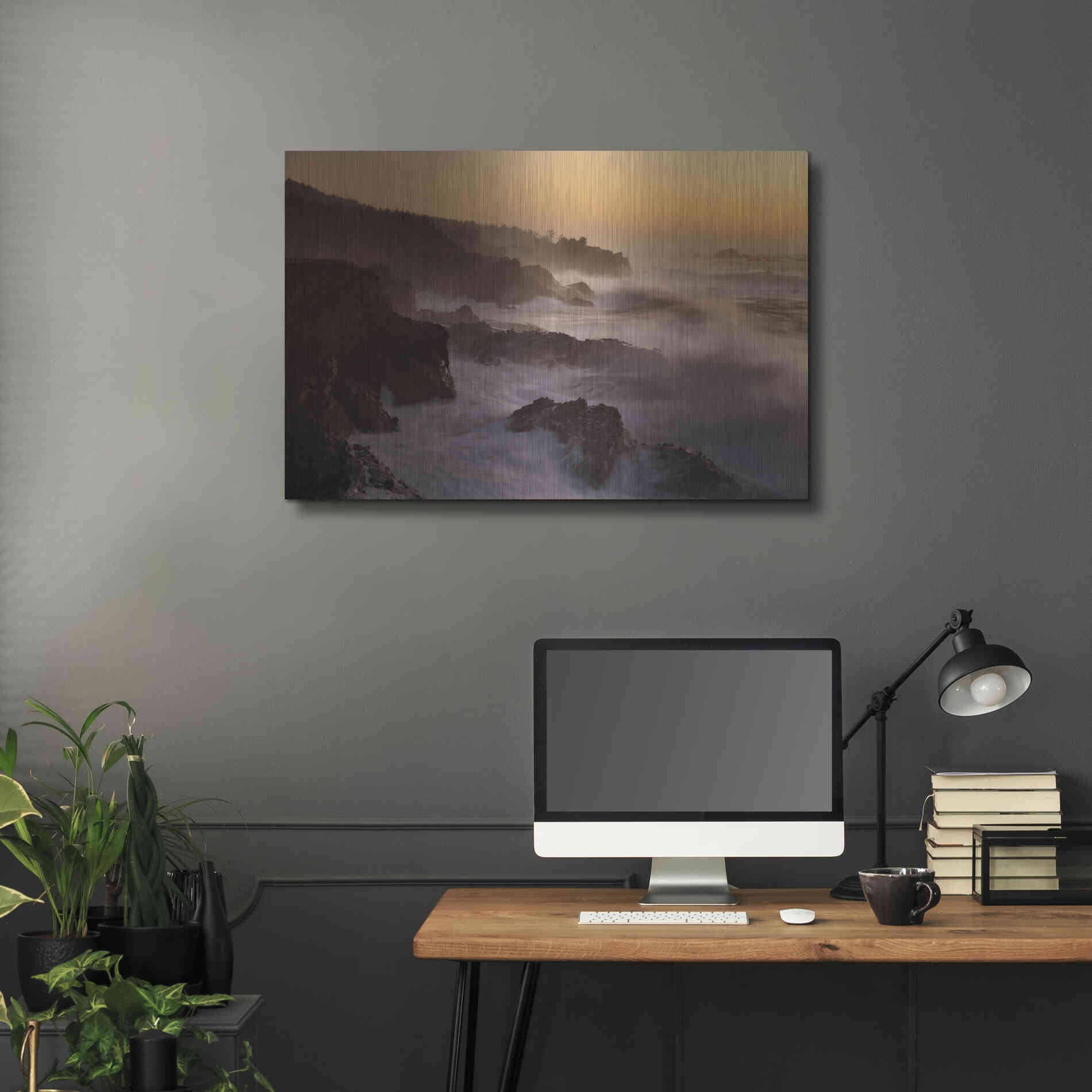 Luxe Metal Art 'Oregon Shore Acres SP Dusk' by Mike Jones, Metal Wall Art,36x24
