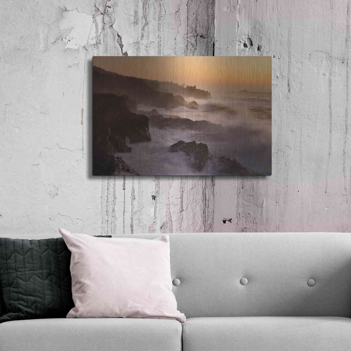 Luxe Metal Art 'Oregon Shore Acres SP Dusk' by Mike Jones, Metal Wall Art,36x24