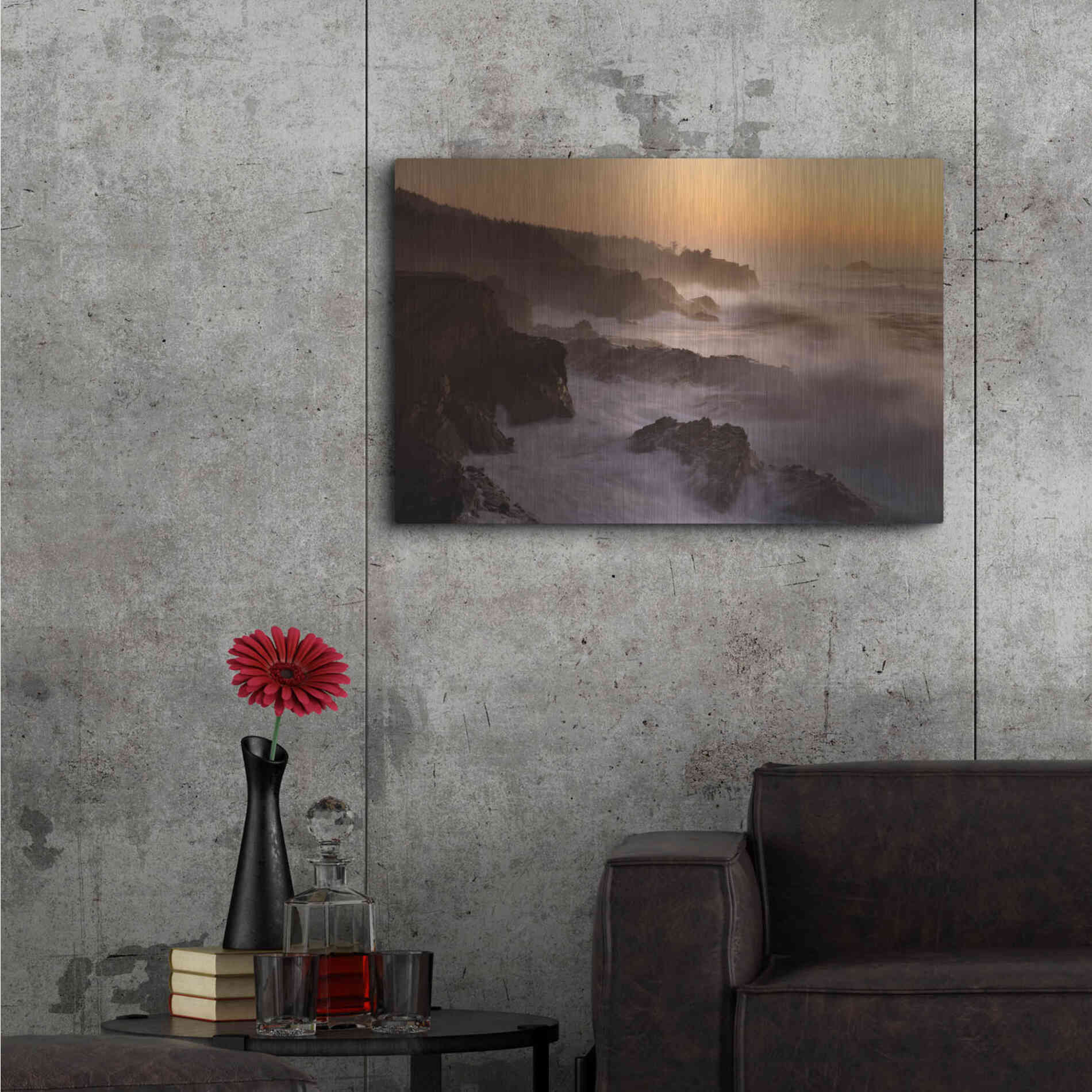 Luxe Metal Art 'Oregon Shore Acres SP Dusk' by Mike Jones, Metal Wall Art,36x24