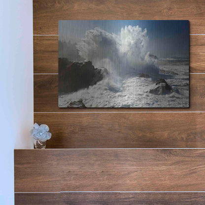 Luxe Metal Art 'Oregon Shore Acres SP Wave' by Mike Jones, Metal Wall Art,16x12