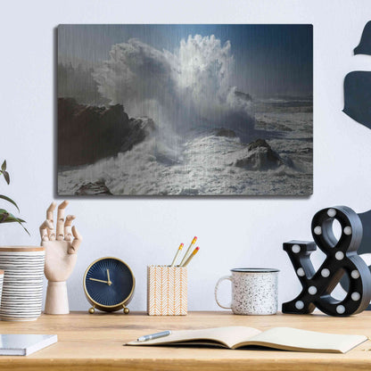 Luxe Metal Art 'Oregon Shore Acres SP Wave' by Mike Jones, Metal Wall Art,16x12