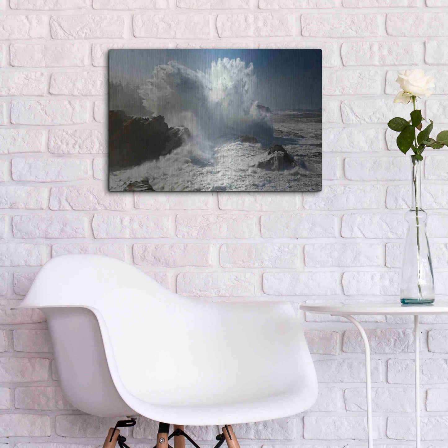 Luxe Metal Art 'Oregon Shore Acres SP Wave' by Mike Jones, Metal Wall Art,24x16