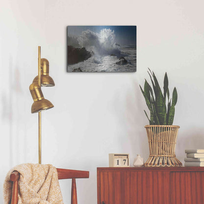 Luxe Metal Art 'Oregon Shore Acres SP Wave' by Mike Jones, Metal Wall Art,24x16