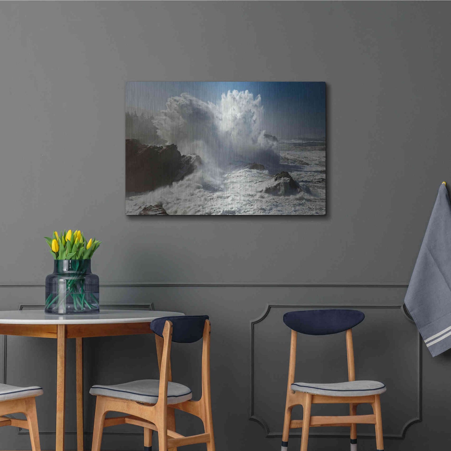 Luxe Metal Art 'Oregon Shore Acres SP Wave' by Mike Jones, Metal Wall Art,36x24