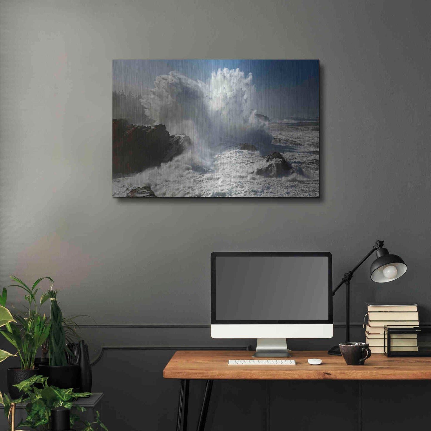 Luxe Metal Art 'Oregon Shore Acres SP Wave' by Mike Jones, Metal Wall Art,36x24