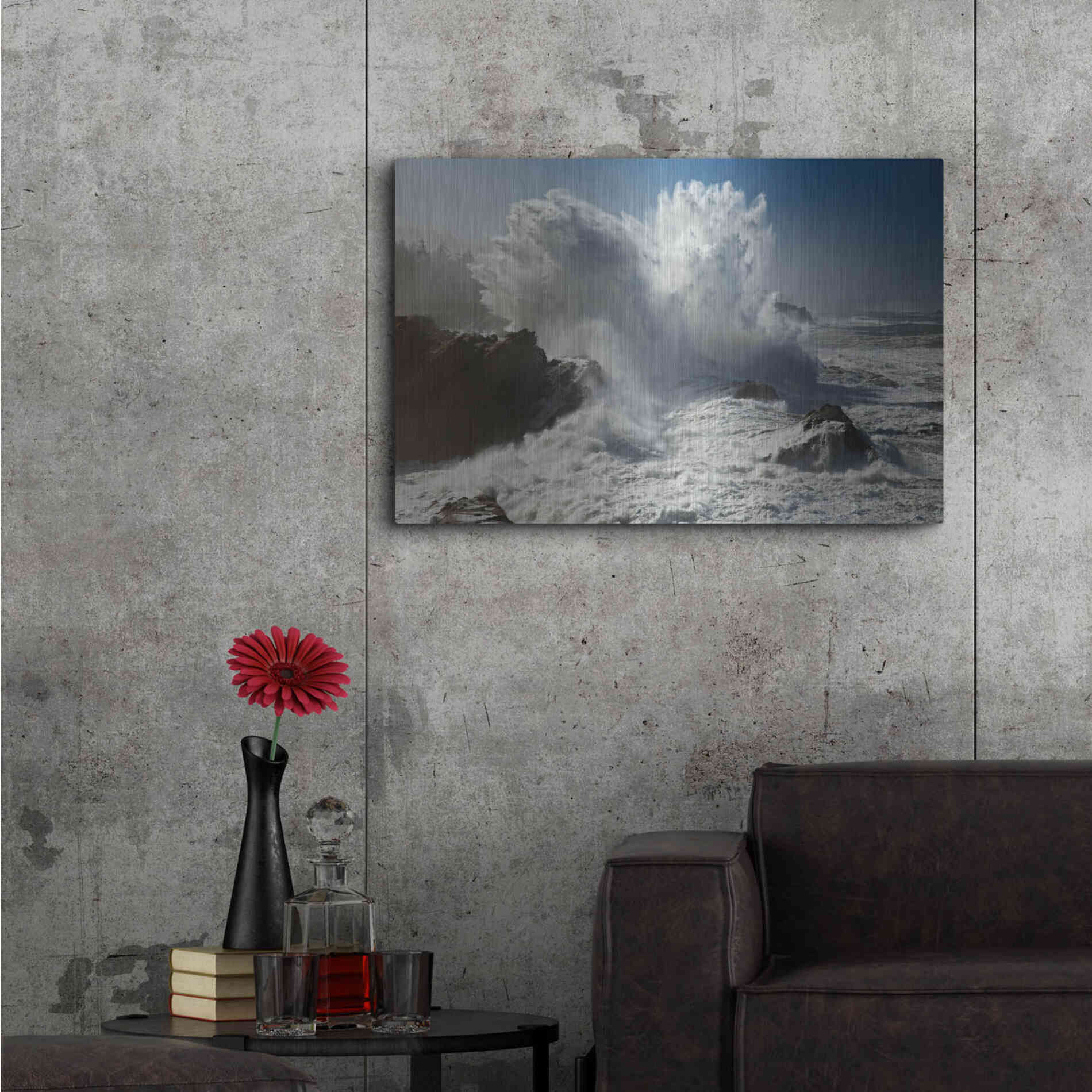 Luxe Metal Art 'Oregon Shore Acres SP Wave' by Mike Jones, Metal Wall Art,36x24
