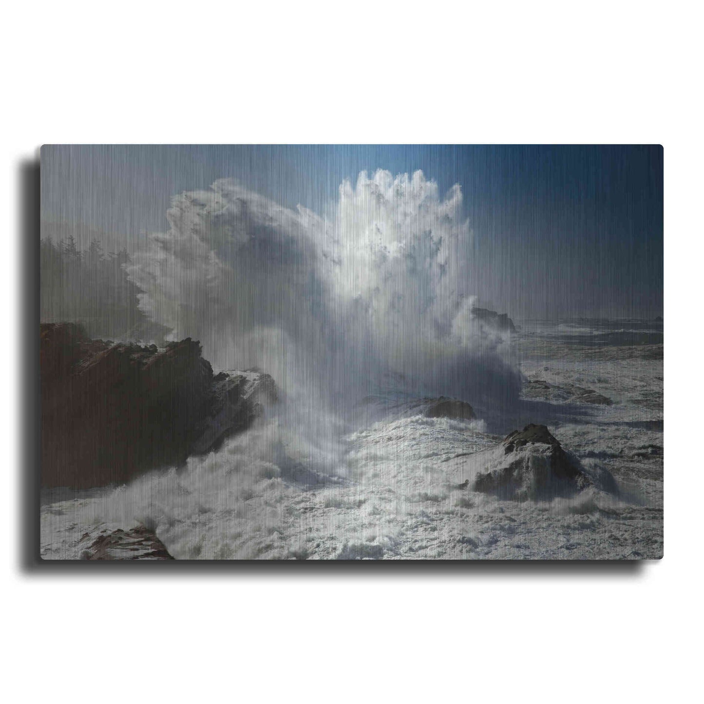 Luxe Metal Art 'Oregon Shore Acres SP Wave' by Mike Jones, Metal Wall Art