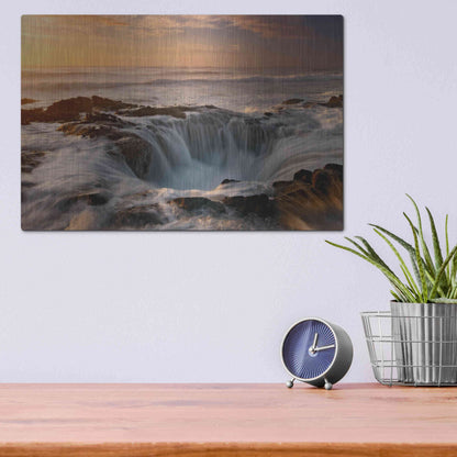 Luxe Metal Art 'Oregon Thor's Well' by Mike Jones, Metal Wall Art,16x12