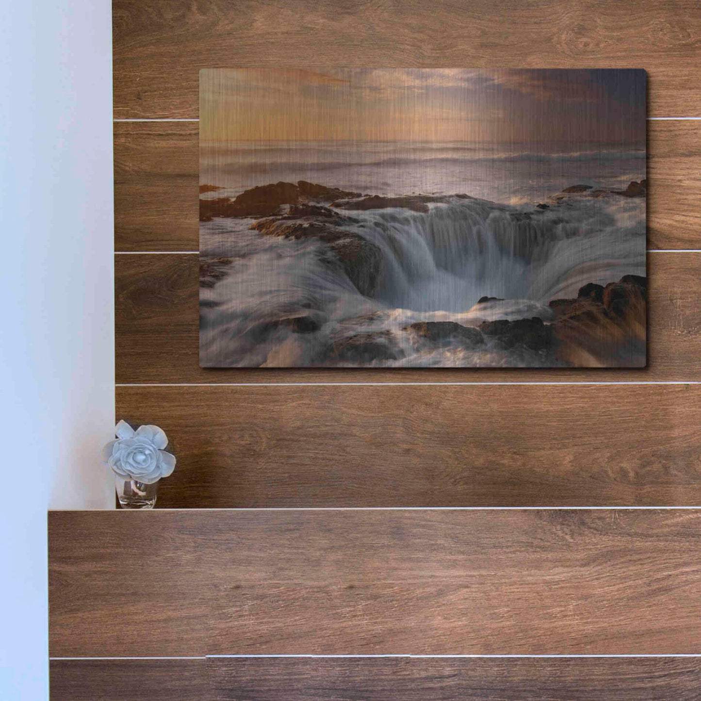 Luxe Metal Art 'Oregon Thor's Well' by Mike Jones, Metal Wall Art,16x12