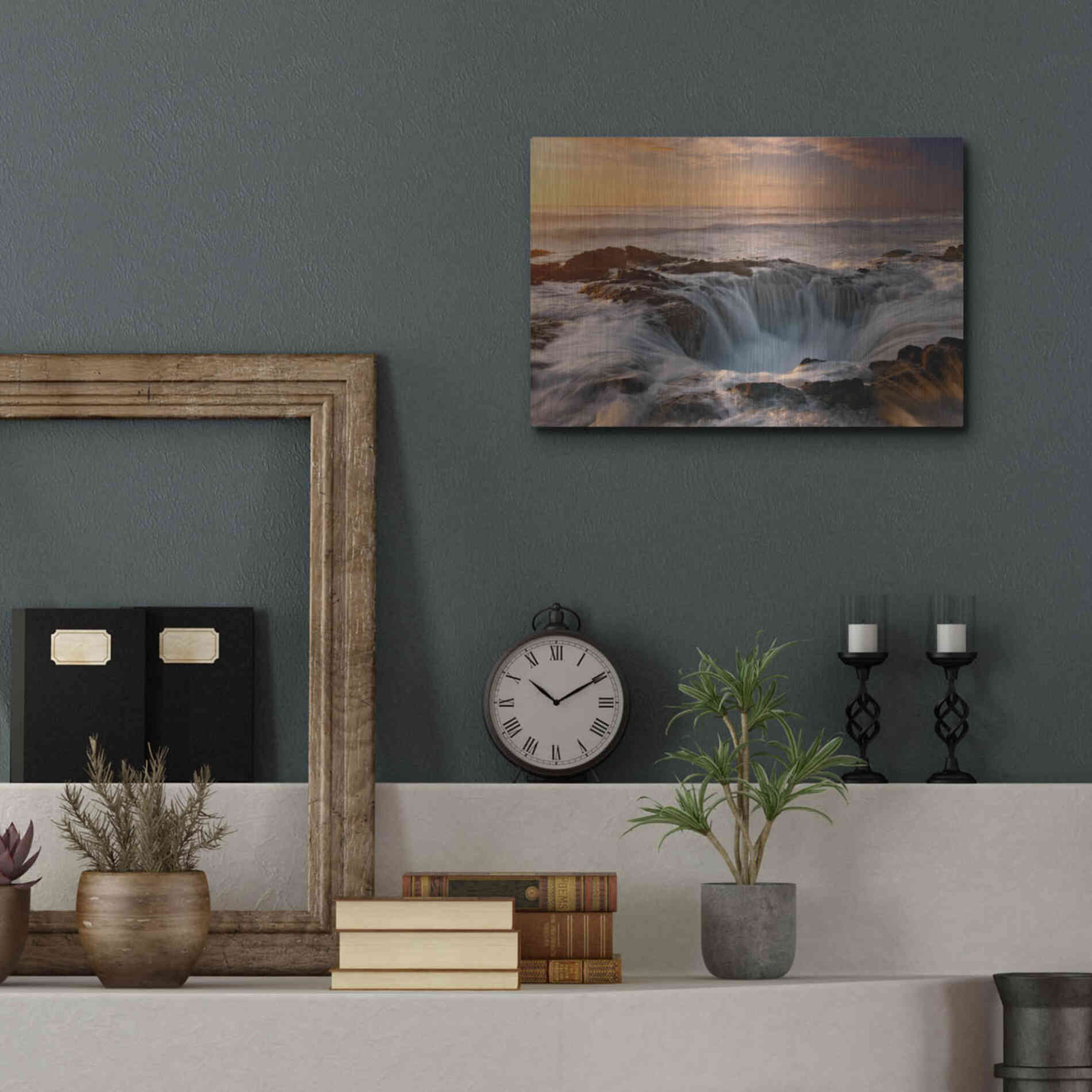 Luxe Metal Art 'Oregon Thor's Well' by Mike Jones, Metal Wall Art,16x12