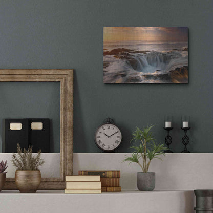 Luxe Metal Art 'Oregon Thor's Well' by Mike Jones, Metal Wall Art,16x12