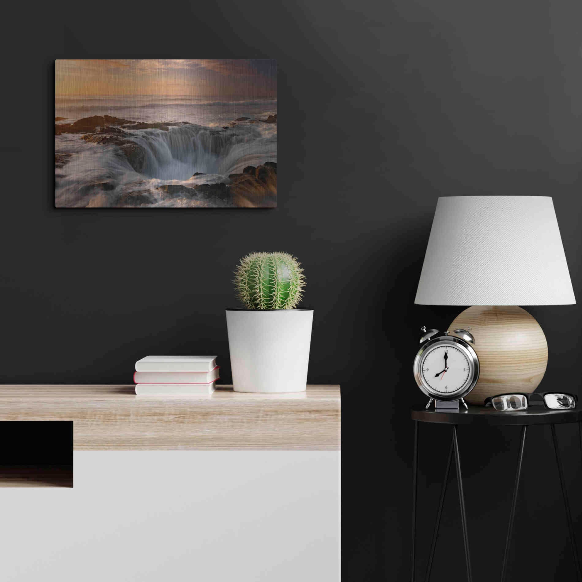 Luxe Metal Art 'Oregon Thor's Well' by Mike Jones, Metal Wall Art,24x16
