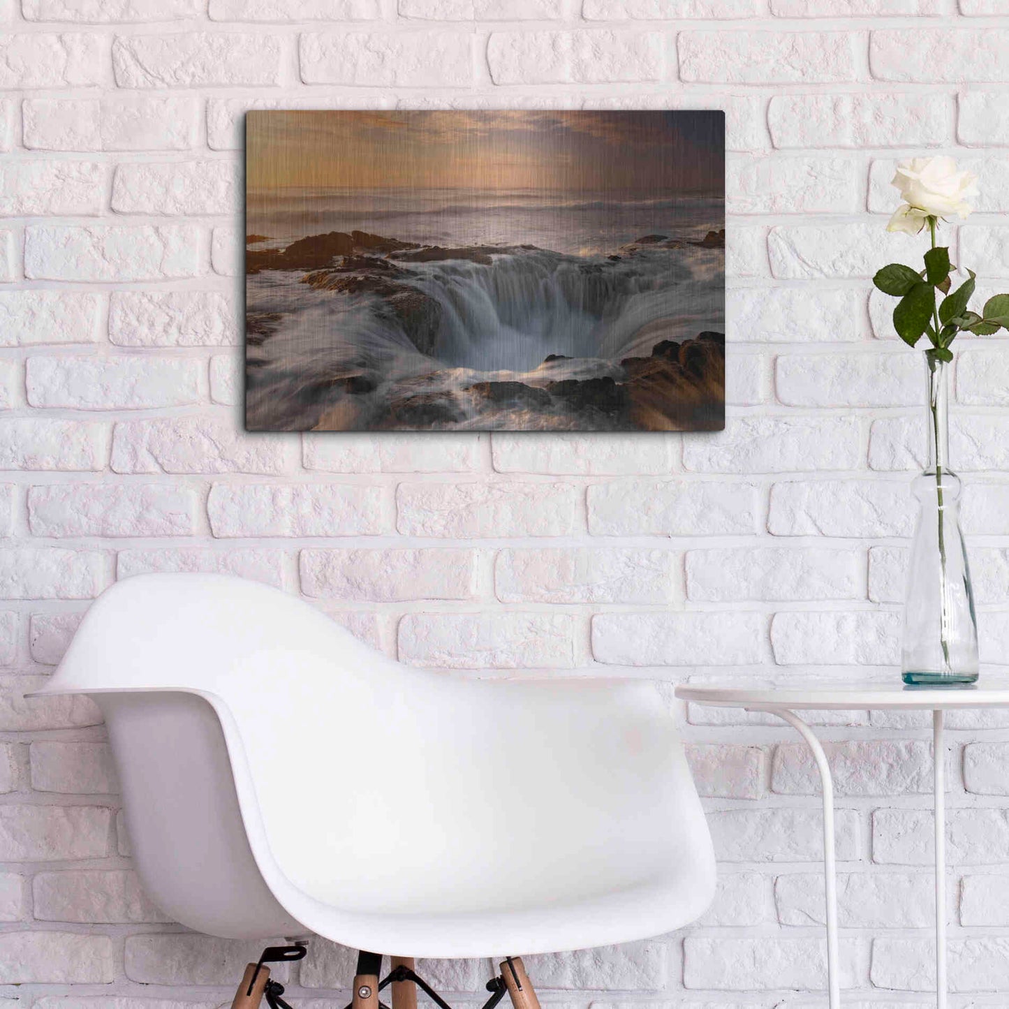 Luxe Metal Art 'Oregon Thor's Well' by Mike Jones, Metal Wall Art,24x16