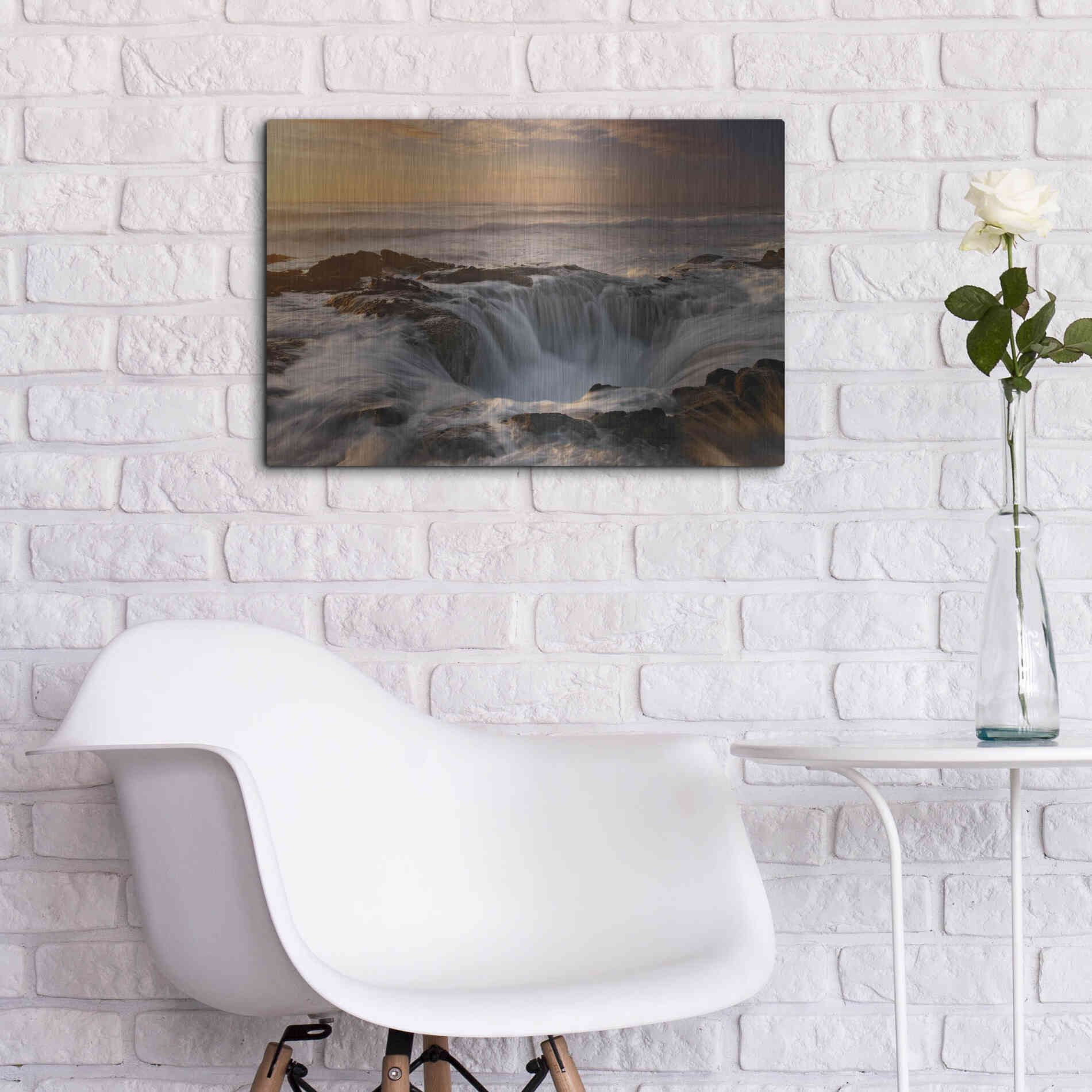Luxe Metal Art 'Oregon Thor's Well' by Mike Jones, Metal Wall Art,24x16