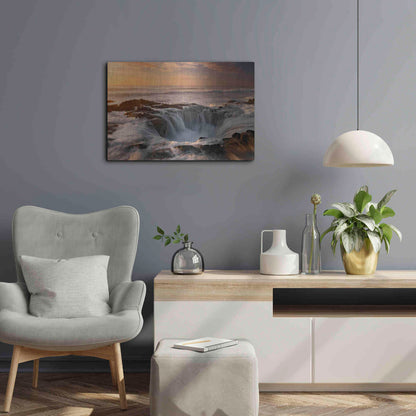Luxe Metal Art 'Oregon Thor's Well' by Mike Jones, Metal Wall Art,24x16