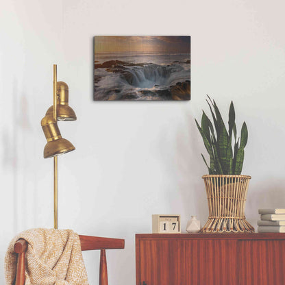 Luxe Metal Art 'Oregon Thor's Well' by Mike Jones, Metal Wall Art,24x16
