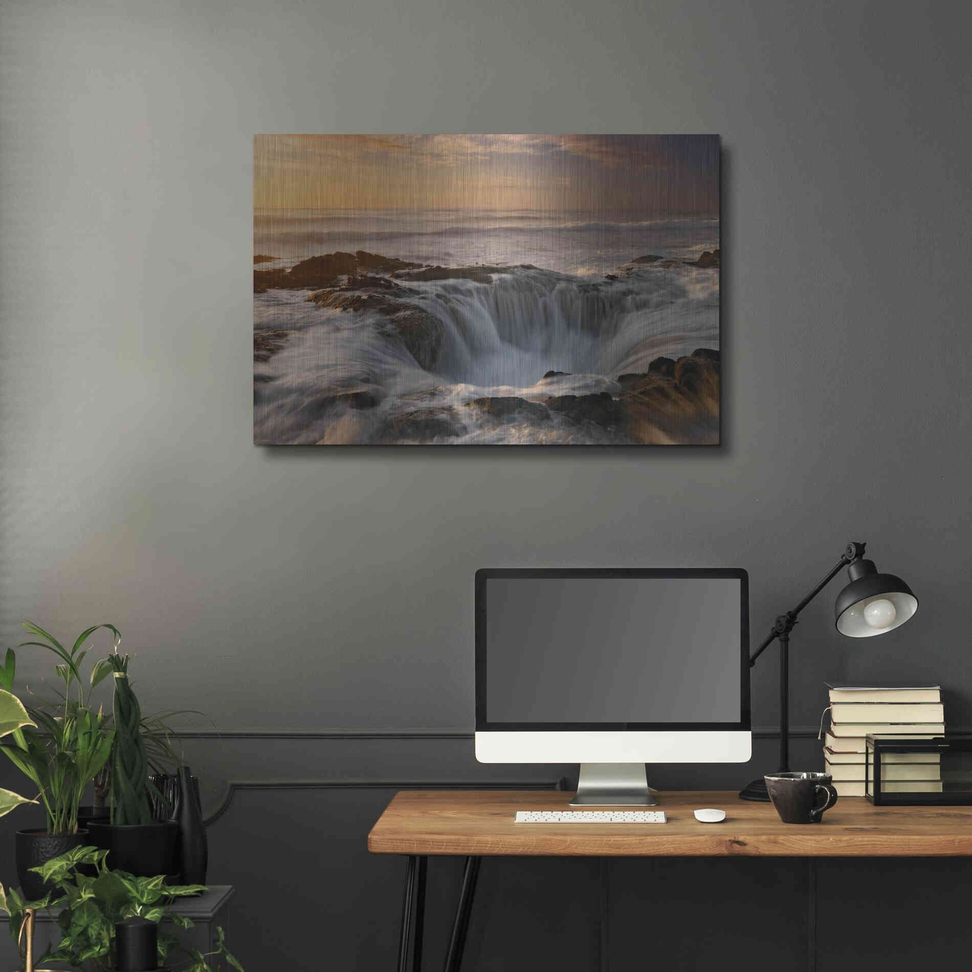 Luxe Metal Art 'Oregon Thor's Well' by Mike Jones, Metal Wall Art,36x24