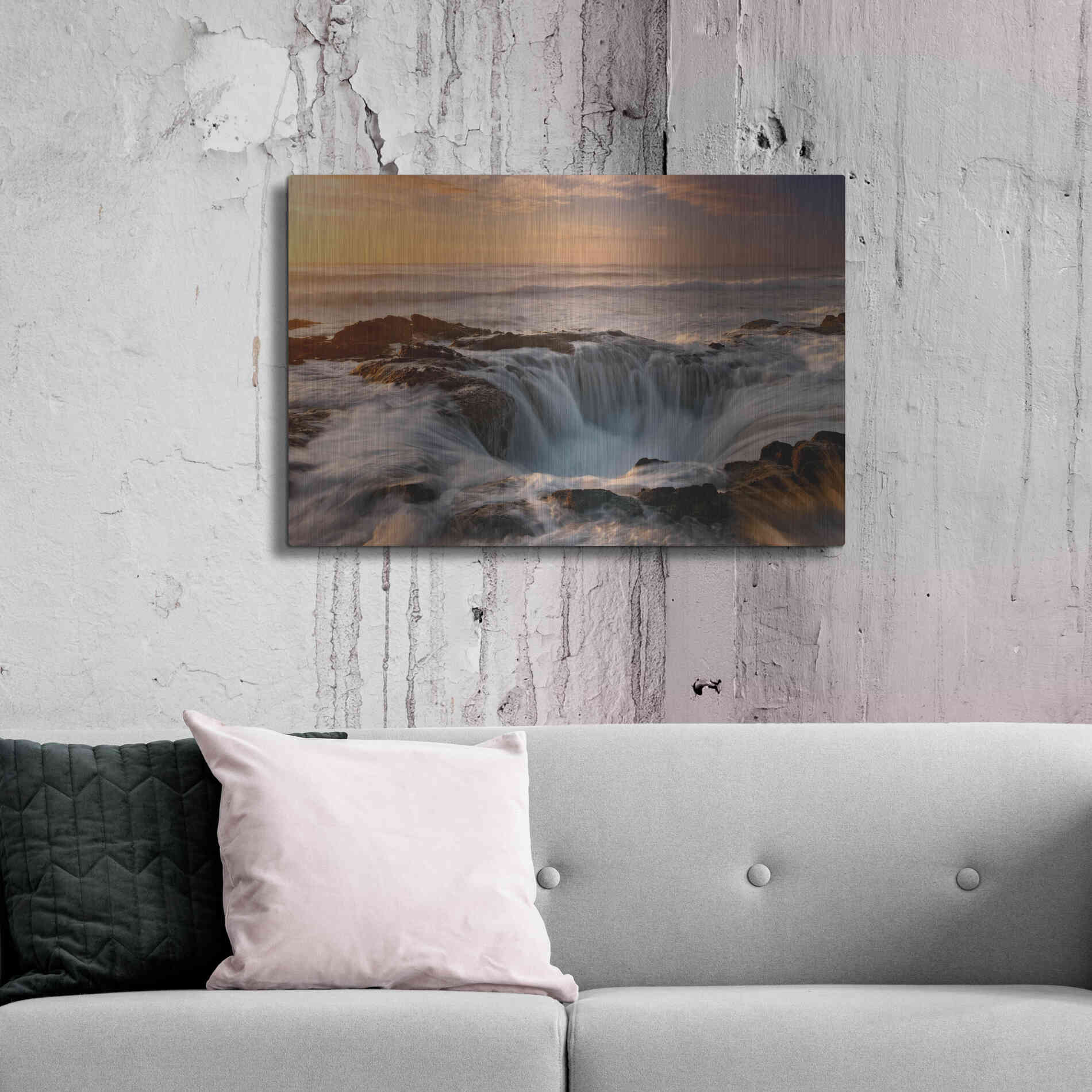 Luxe Metal Art 'Oregon Thor's Well' by Mike Jones, Metal Wall Art,36x24