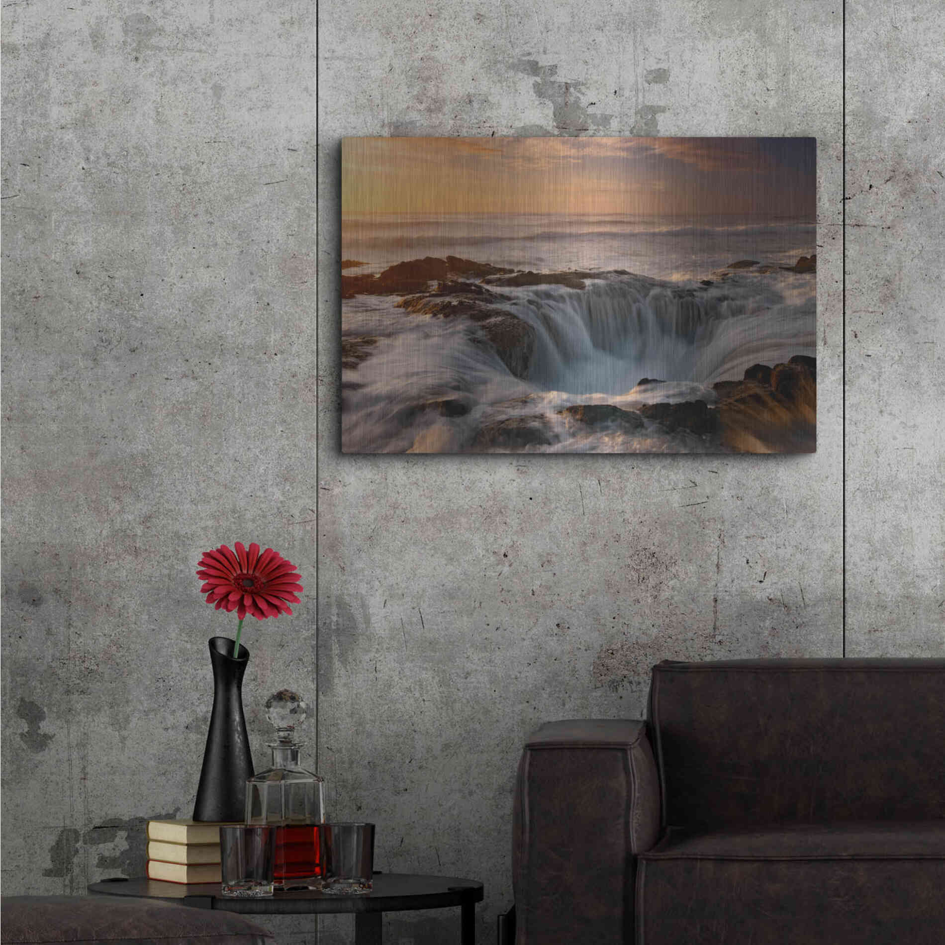 Luxe Metal Art 'Oregon Thor's Well' by Mike Jones, Metal Wall Art,36x24