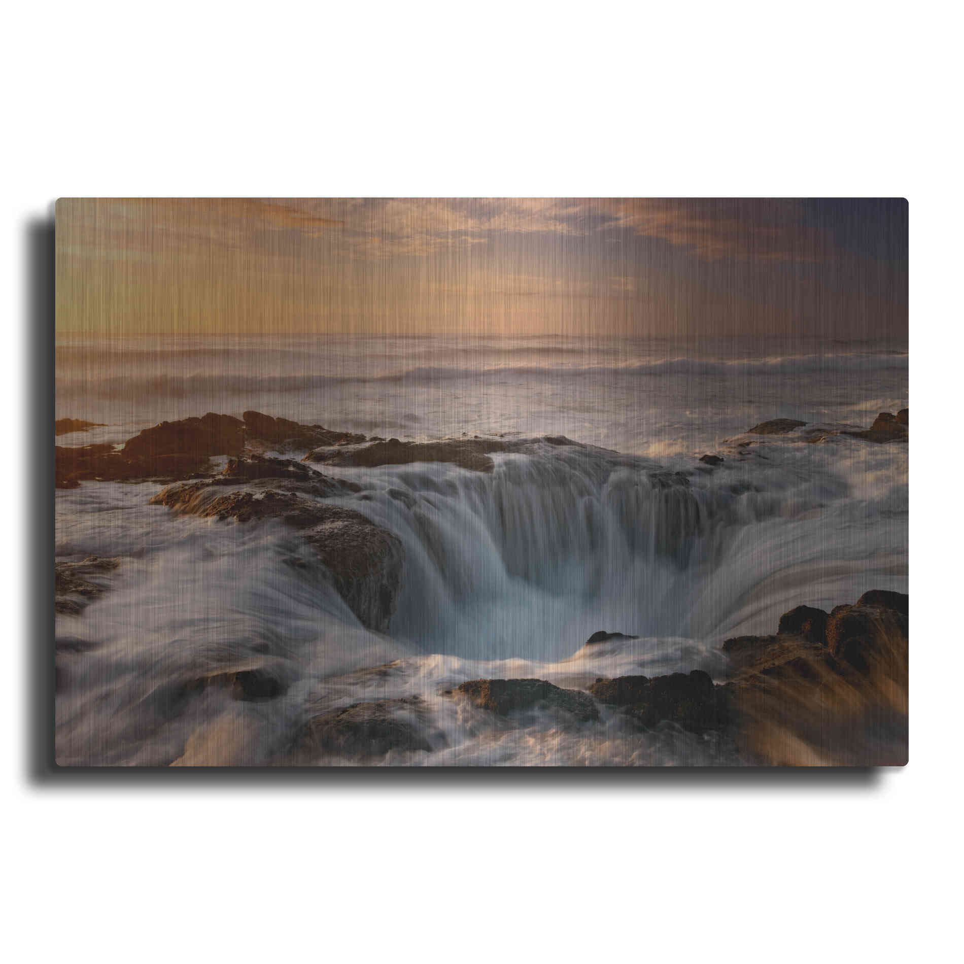Luxe Metal Art 'Oregon Thor's Well' by Mike Jones, Metal Wall Art