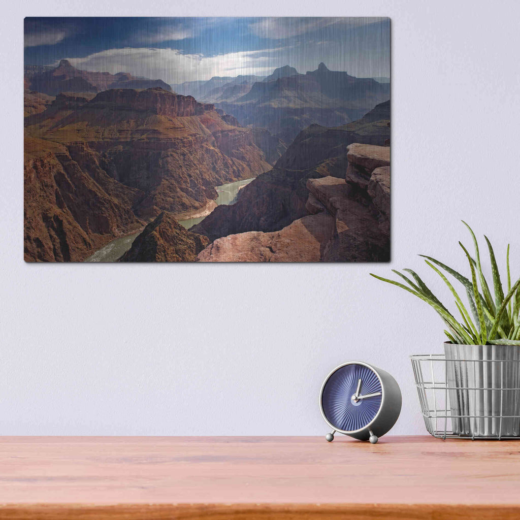 Luxe Metal Art 'Plateau Point' by Mike Jones, Metal Wall Art,16x12