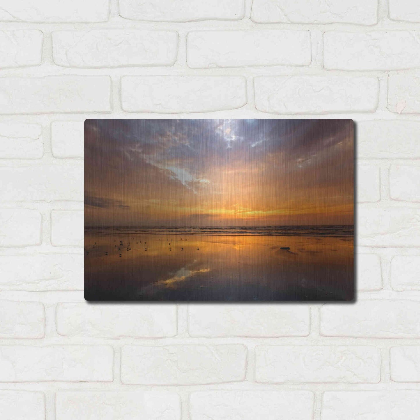 Luxe Metal Art 'Port Aransas Campground Sunrise' by Mike Jones, Metal Wall Art,16x12